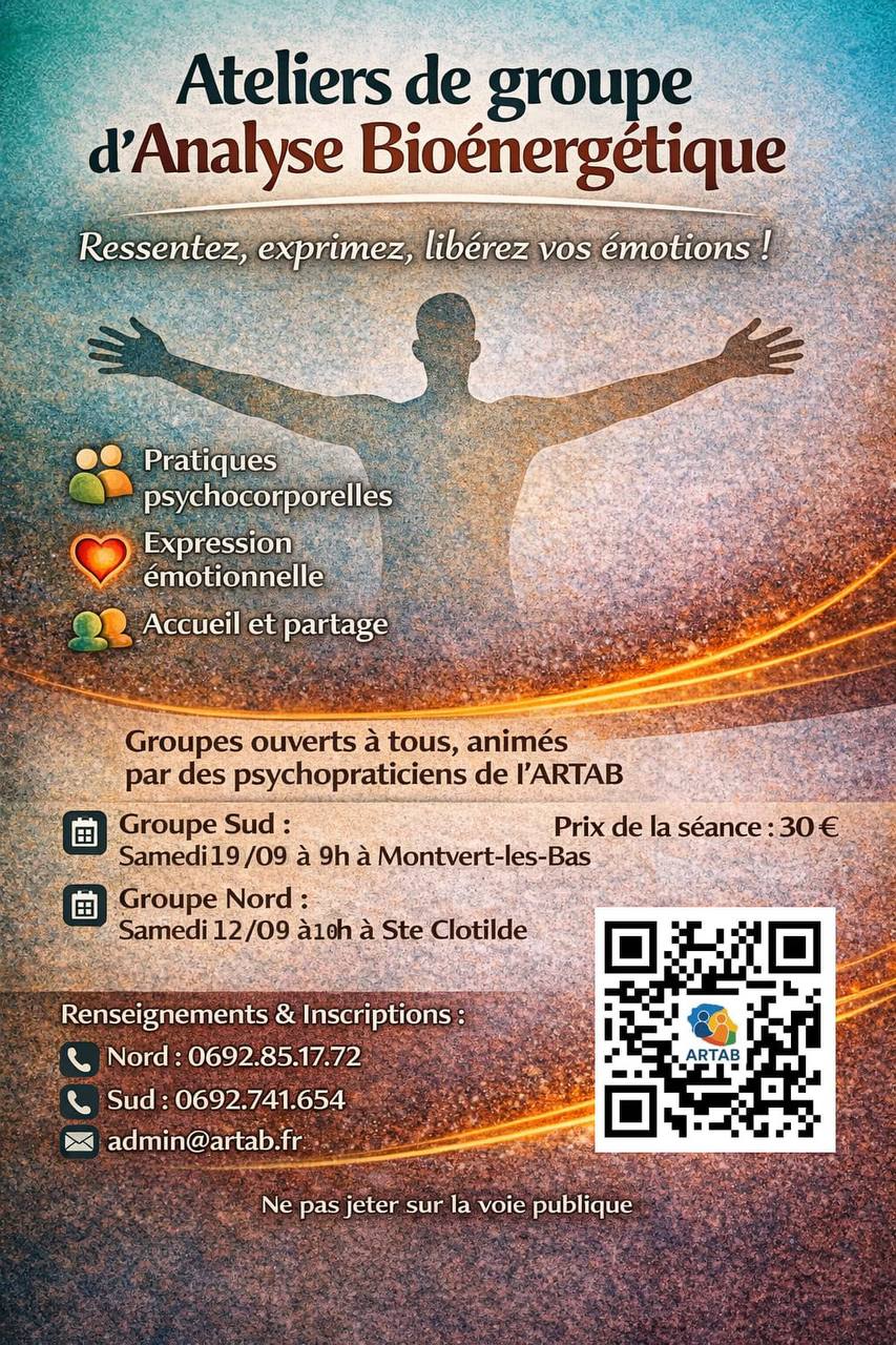 Ateliers de groupe d’Analyse Bioénergétique du 12 et du 19 septembre 2026
